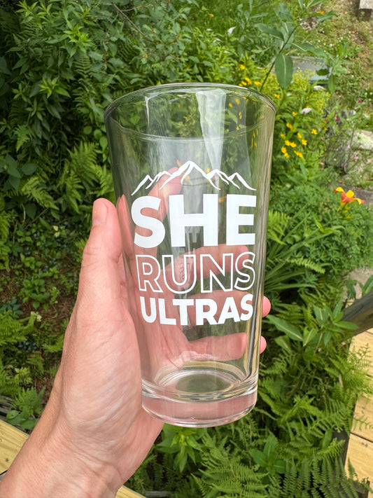 She Runs Ultras ™ Pint Glass
